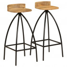 Chaises de bar 2 pcs bois de manguier solide