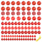 Ensemble de boules de Noël 100 pcs 6 cm Rouge