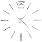 Horloge murale 3d design moderne 100 cm xxl argenté