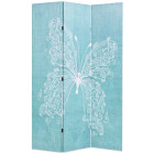 Cloison de séparation pliable 120 x 170 cm papillon bleu