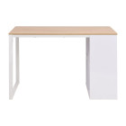 Table d'écriture 120 x 60 x 75 cm chêne et blanc