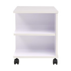 Étagère armoire meuble design étagère à roulettes 50 cm blanc 