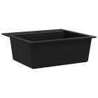 Vidaxl évier de cuisine en granit bac unique noir 565 x 510 x 306 mm
