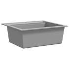 Vidaxl évier de cuisine en granit bac unique gris 565 x 510 x 306 mm