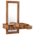 Miroir cosmétique avec 2 tiroirs bois solide de sesham