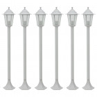 Lampe de jardin à piquet 6 pcs E27 110 cm Aluminium Blanc