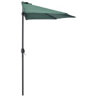 Parasol de balcon avec mât en aluminium vert 270x135 cm demi