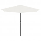 Parasol de balcon avec mât en aluminium sable 300x150 cm demi