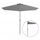 Parasol de balcon et mât en aluminium anthracite 300x150cm demi