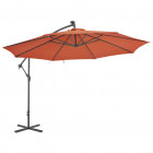 Vidaxl parasol en porte-à-faux avec mât aluminium 350 cm terre cuite