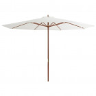 Parasol d'extérieur avec mât en bois 350 cm - Couleur au choix