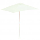 Vidaxl parasol avec mât en bois 150 x 200 cm sable