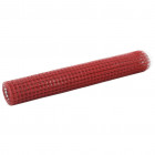 Grillage acier et revêtement en pvc 25 x 1 m carré rouge