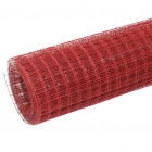 Grillage acier et revêtement en pvc 25 x 1 m carré rouge