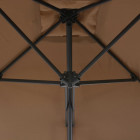 Vidaxl parasol d'extérieur avec poteau en acier 300 cm taupe