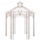 Pavillon de jardin Marron antique 3 m Fer