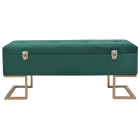 Banc avec compartiment de rangement 105 cm velours - Couleur au choix