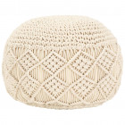 Pouf fait à la main en macramé 45 x 30 cm Coton