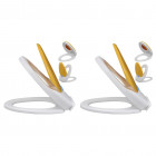 Sièges de toilette et couvercles 2 pcs Plastique Blanc et jaune