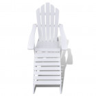  Chaise de jardin avec pouf Bois Blanc