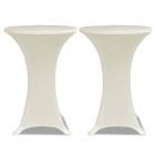 Housse de table ø 60 cm crème extensible 2 pcs