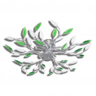 Vidaxl lampe plafond verte et blanche avec bras crystal pour 5 ampoules e14