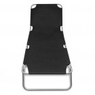 Vidaxl chaise longue pliable avec dossier réglable noir