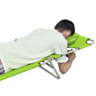 Vidaxl chaise longue avec coussin de tête dossier réglable vert pomme