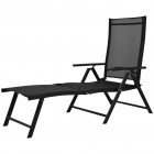 Vidaxl chaise longue pliable 178 x 63,5 x 96 cm aluminium noir