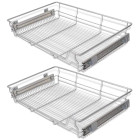 Panier en treillis métallique 2 pcs 800 mm argenté