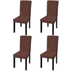 Housse de chaise droite extensible 4 pcs - Couleur au choix