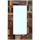 Miroir bois de récupération massif 80 x 50 cm