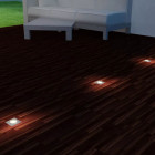  Lampes au sol à LED d'extérieur 3 pcs carré