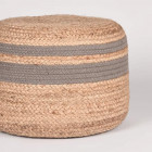 Pouf Jute tressé Gris et naturel