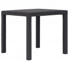 Table de jardin marron 79x79x72 cm plastique aspect de rotin