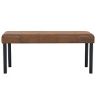 Banc 106 cm marron similicuir daim