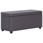 Pouf de rangement 87,5 cm gris similicuir