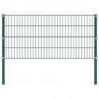 Panneau de clôture avec poteaux Fer 3,4 x 0,8 m Vert