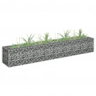 Jardinière à gabion acier galvanisé 180x30x30 cm