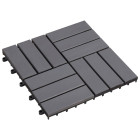 Carreaux de terrasse 10 pcs délavage gris 30x30 cm acacia solide