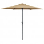 Parasol d'extérieur et mât en aluminium 270x246 cm Taupe