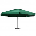 Parasol d'extérieur avec mât en aluminium 600 cm Vert