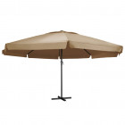 Parasol d'extérieur avec mât en aluminium 600 cm Taupe