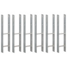 Piquets de clôture 6 pcs argenté 12x6x60 cm acier galvanisé