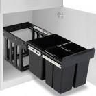 Poubelle amovible de cuisine fermeture en douceur 48 l