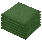 Carreaux de protection antichoc 6pcs caoutchouc 50x50x3cm vert