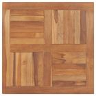 Dessus de table bois de teck solide carré 80x80x2,5 cm