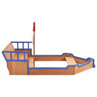 Bac à sable bateau pirate bois de sapin 190x94,5x136 cm