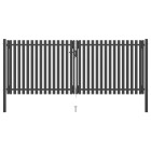 Portail de clôture de jardin acier 4x1,7 m anthracite