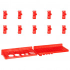 Kit de bacs de stockage et panneaux muraux 29 pcs rouge et noir